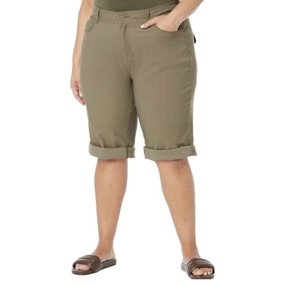 PrAna NEW Halle Capri II Pants Womens 20W Green Snap Roll-up Convertible Hiking - Picture 1 of 7